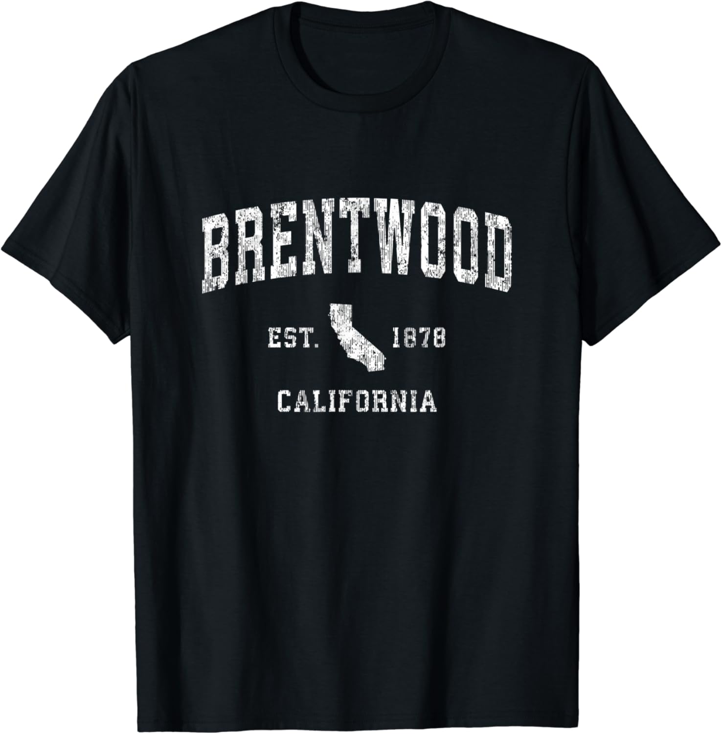 Brentwood California CA Vintage Athletic Sports Design T